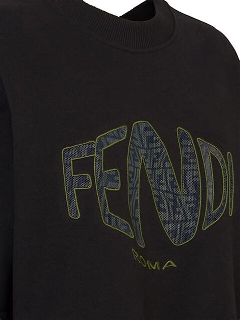 Shop Fendi Logo Fisheye Felpa Sweatshirt 